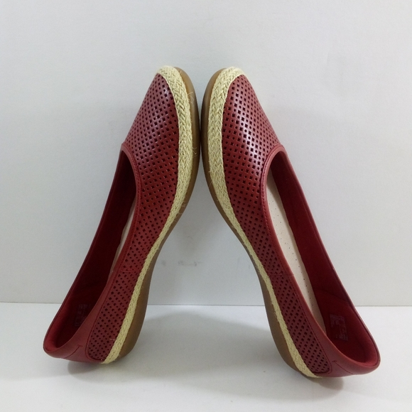 Clarks Danelly Adira Women 11 Wide Leather Red Ballet Flats 26124742 - Picture 5 of 8